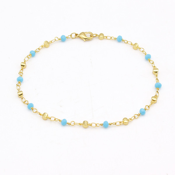18K Gold-Plated Faux Jewel Ankle Bracelet product image