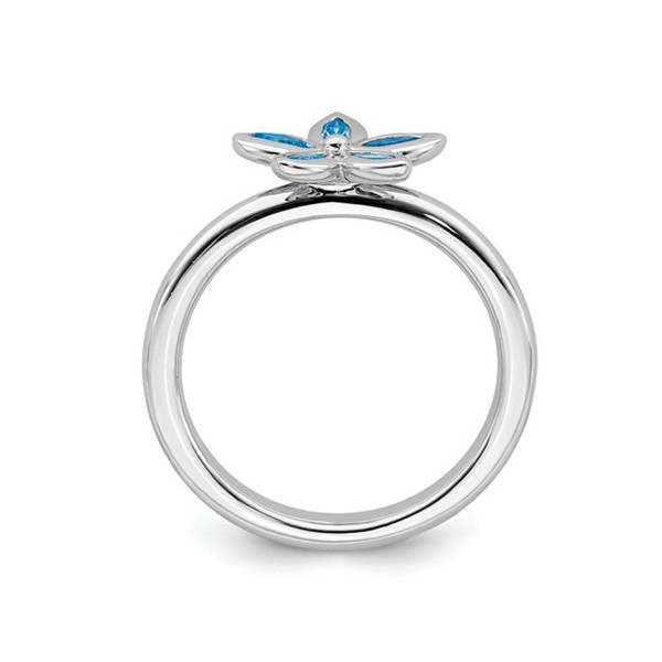 2/5 Carat (ctw) Blue Topaz Flower Ring in Sterling Silver product image