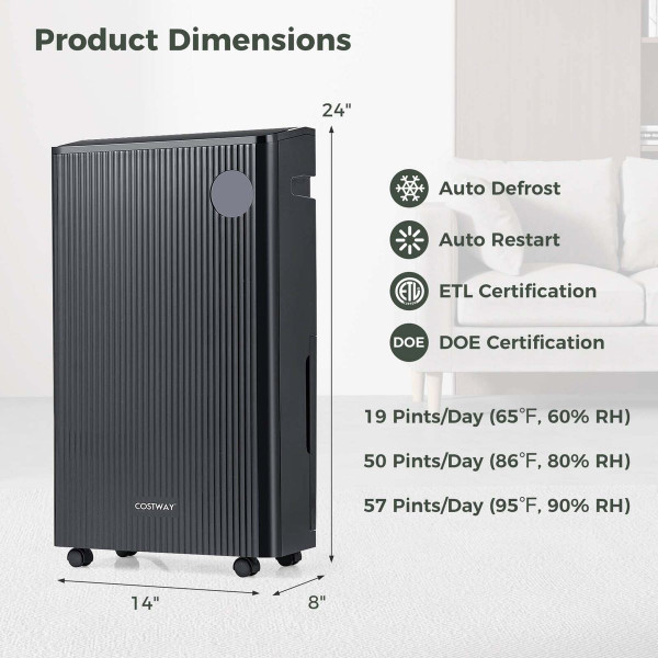 57-Pint Quiet Dehumidifier with 4 Modes product image