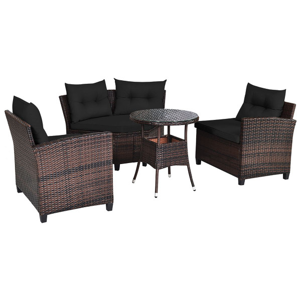 4-Pieces Outdoor Patio Rattan Furniture Set product image