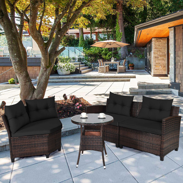 4-Pieces Outdoor Patio Rattan Furniture Set product image