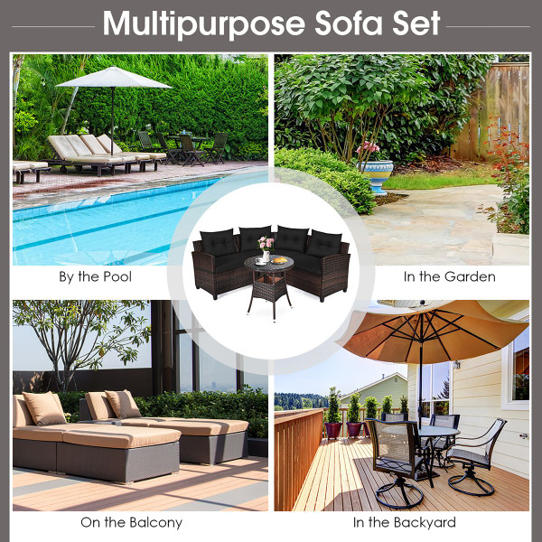 4-Pieces Outdoor Patio Rattan Furniture Set product image