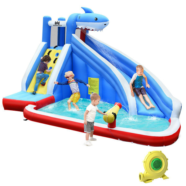 Inflatable Shark Water Slide Bounce House with Blower product image