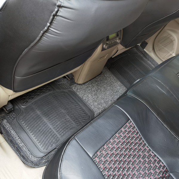 4-Piece Black PVC Car Floor Mats - Front & Rear product image
