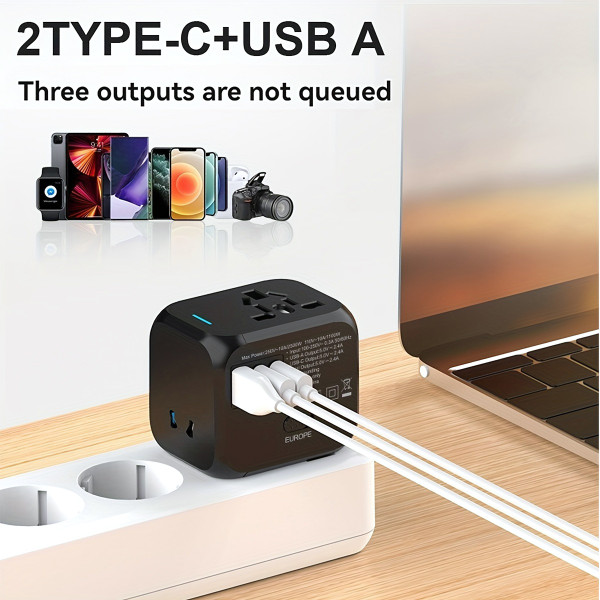 Universal Power Travel Plug Adapter - Foldable (1 or 2-Pack) product image