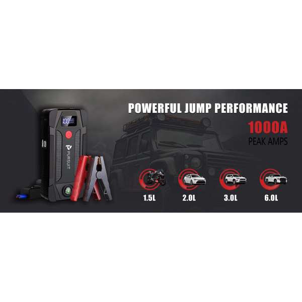 PURSUIT 1,000A Peak 12V Car Jump Starter with LCD (1- or 2-Pack) product image PURSUIT 1,000A Peak 12V Car Jump Starter with LCD (1- or 2-Pack) product image