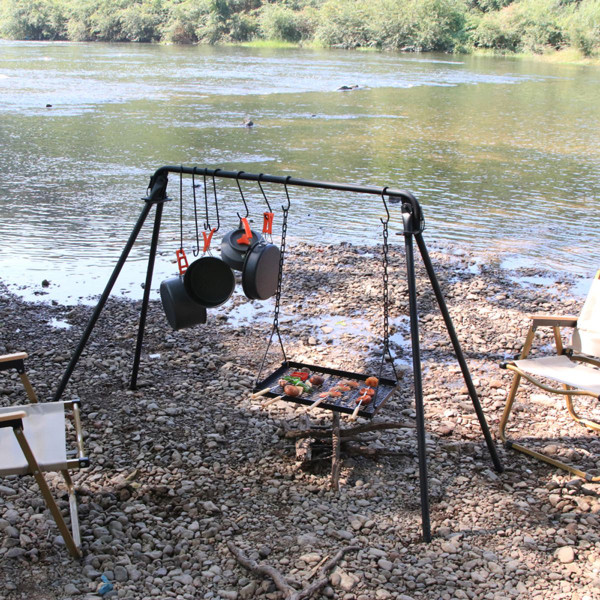 Hanging Campfire Cooking Stand with Hooks product image