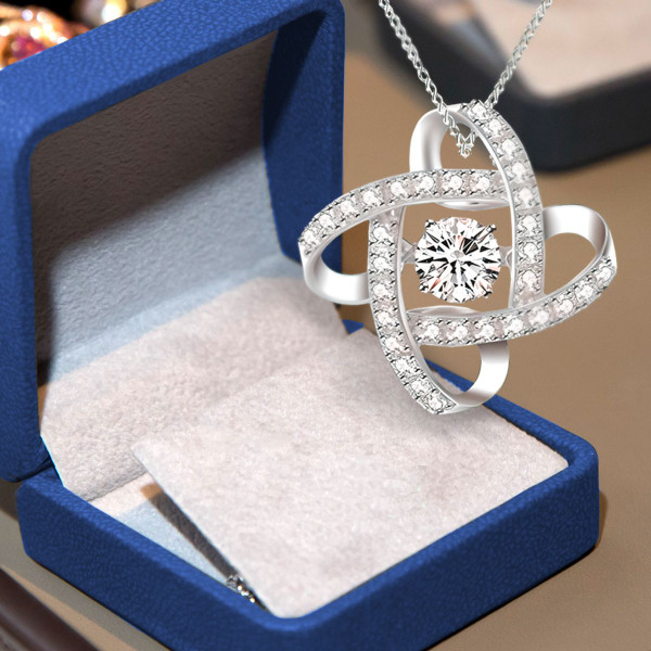 18-Inch Sterling Silver White Gold-Plated CZ Infinity Pendant Necklace product image