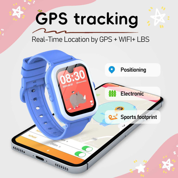4G GPS Kids Smartwatch 1.78" AMOLED Large Touch Screen Smart Watch with Video Voice Calls,SOS,Camera,Pedometer Alarm,Game(Pink) product image