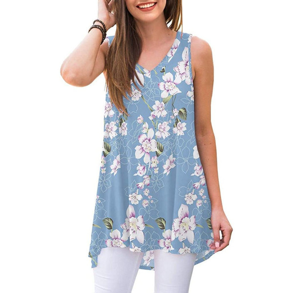 Women's V-Neck Tunic Length Long Tank product image