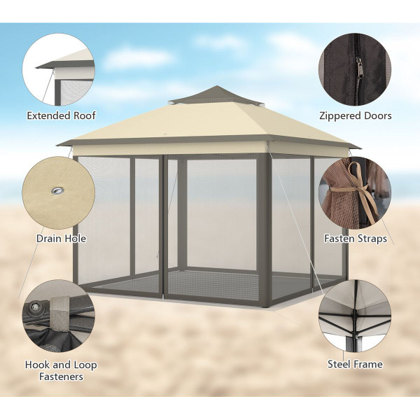 11 x 11-Foot 2-Tier Pop-up Canopy with Carrying Bag product image