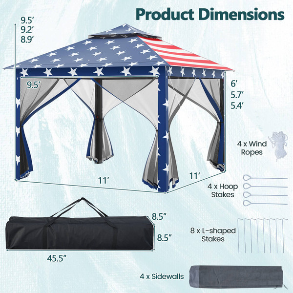 11 x 11-Foot 2-Tier Pop-up Canopy with Carrying Bag product image