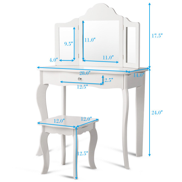 Children's Vanity Table with Stool product image
