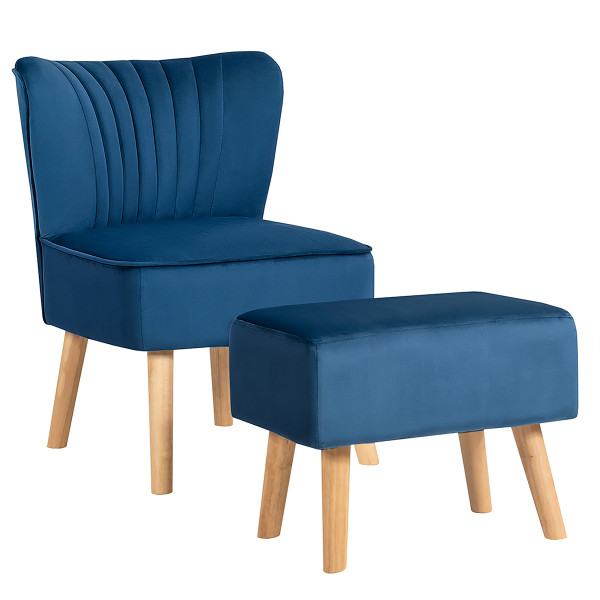 Velvet Tufted Leisure Chair and Ottoman  product image