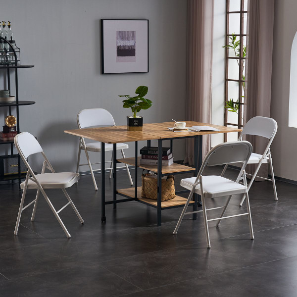 Stackable & Folding Iron Chair with Padded Seat (4-Pack) product image