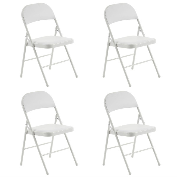 Stackable & Folding Iron Chair with Padded Seat (4-Pack) product image