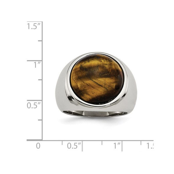 Men's Tigers Eye Ring in Stainless Steel product image