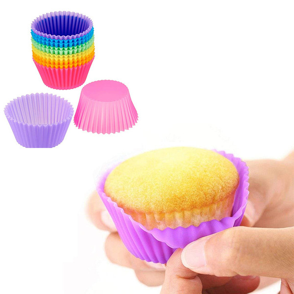 Multicolored Reusable Silicone Baking Cups (24-Pack) product image