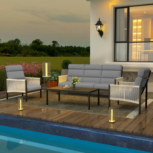 4-Piece Aluminum Patio Furniture Set with Coffee Table product image