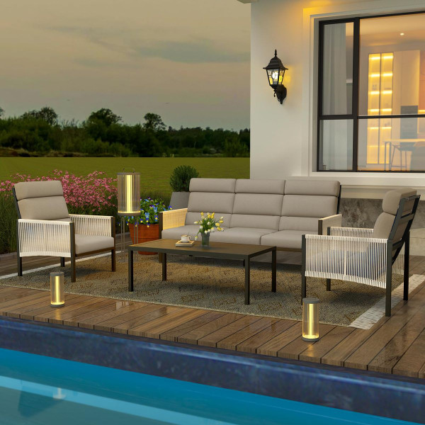 4-Piece Aluminum Patio Furniture Set with Coffee Table product image