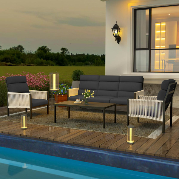 4-Piece Aluminum Patio Furniture Set with Coffee Table product image