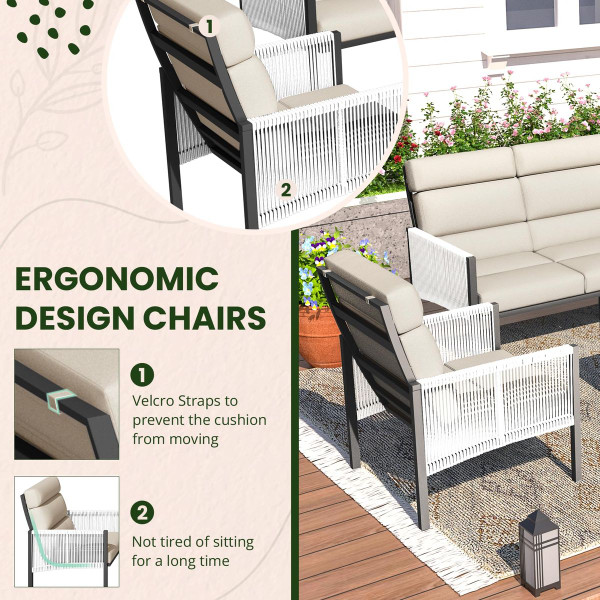 4-Piece Aluminum Patio Furniture Set with Coffee Table product image