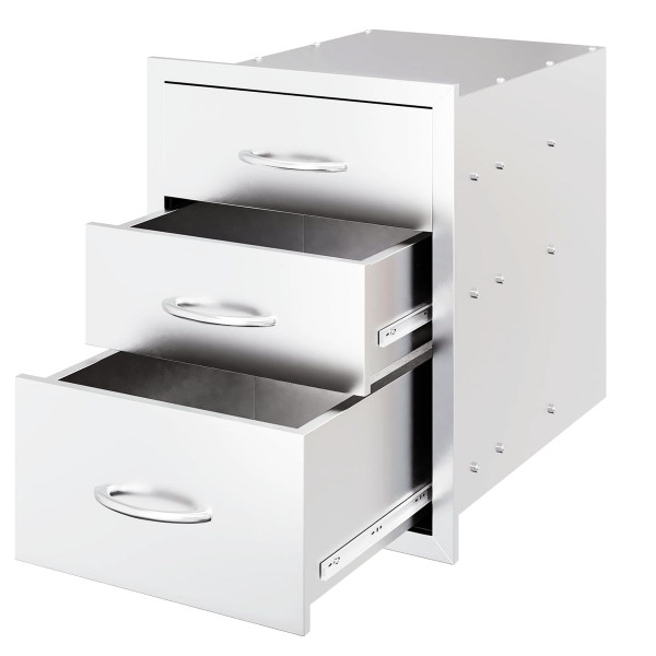  18.1" Outdoor Stainless Steel Triple BBQ Drawer product image