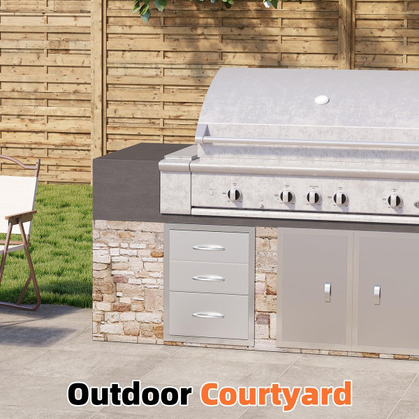  18.1" Outdoor Stainless Steel Triple BBQ Drawer product image