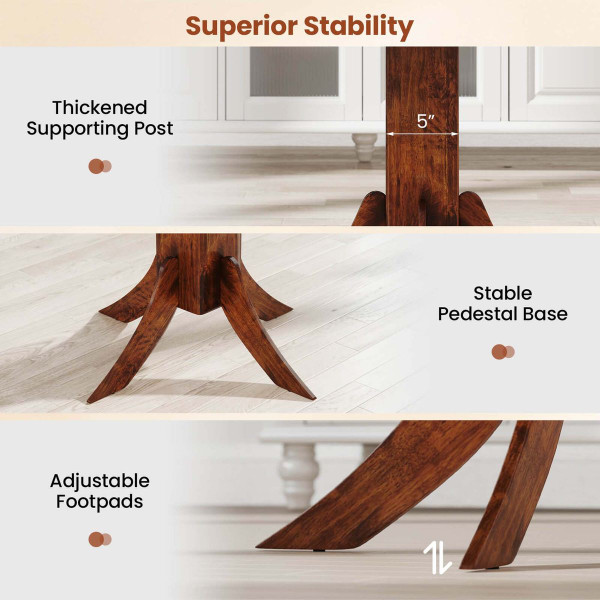  33" Square Dining Table with Pedestal Base and Adjustable Footpads product image