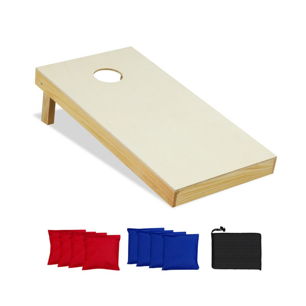 Solid Wood Portable Cornhole Game with 8 Bags (2 Sizes) product image