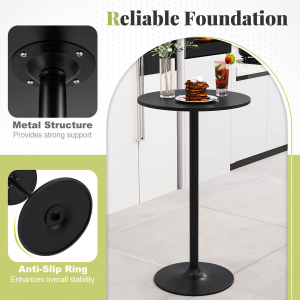 24-Inch Modern Round Cocktail Table with Metal Base (2 to 6-Pack) product image