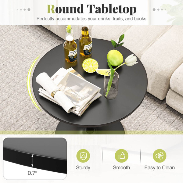 24-Inch Modern Round Cocktail Table with Metal Base (2 to 6-Pack) product image