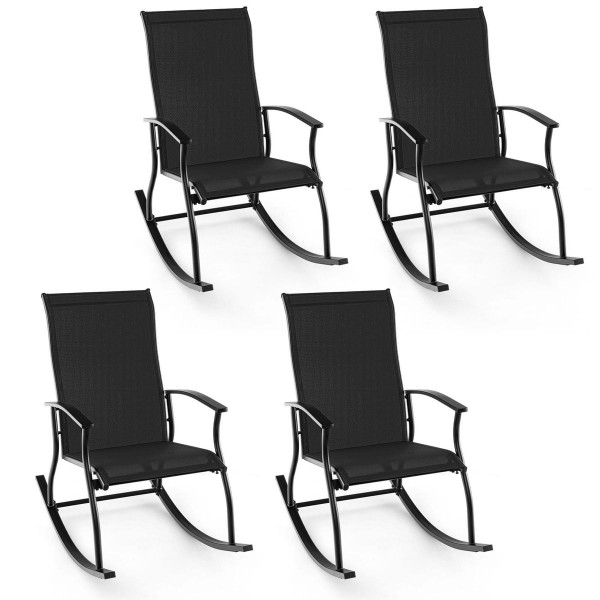 Outdoor Rocking Chair with Breathable Backrest (4-Pack) product image