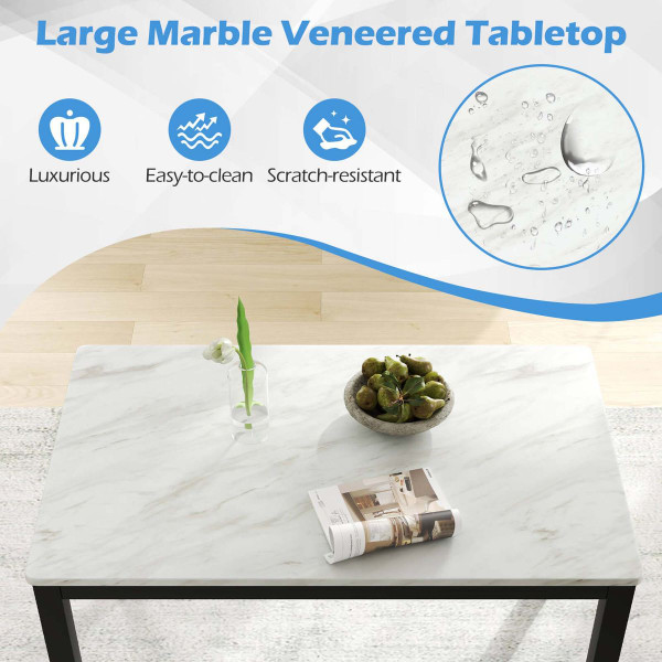 45" Mid Century Kitchen Table with Faux Marble Top product image