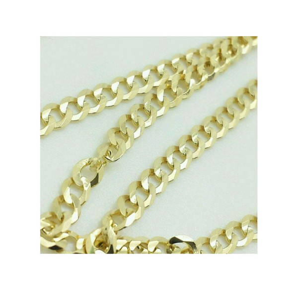 14K Solid Yellow Gold 2.4mm Cuban Chain Necklace product image