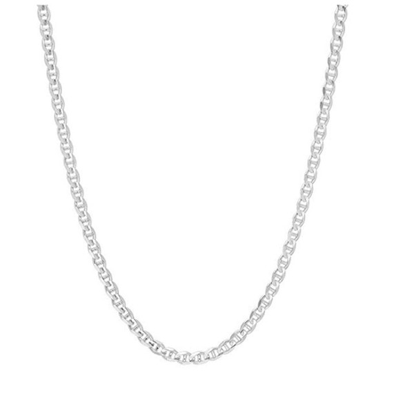 Solid 925 Sterling Silver Flat Mariner/Anchor Link Chain product image