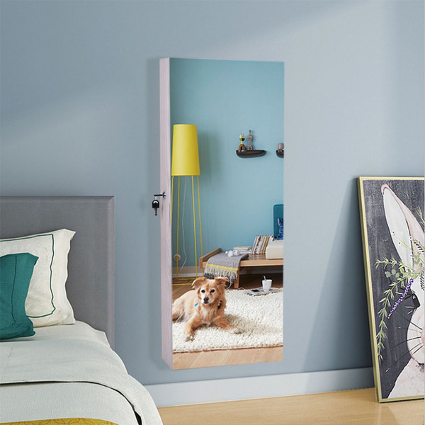 Wall-Mounted Mirror Jewelry Cabinet with Lock product image