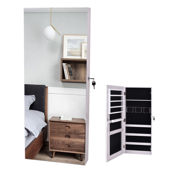 Wall-Mounted Mirror Jewelry Cabinet with Lock product image
