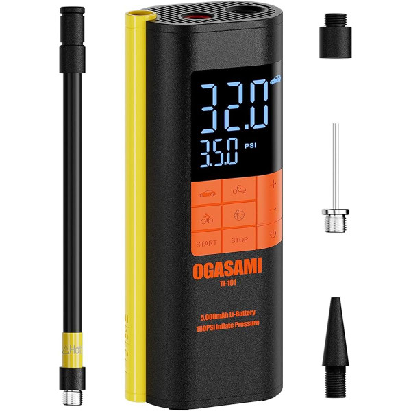 Cordless Rechargeable Tire Inflator with Digital Pressure Gauge product image