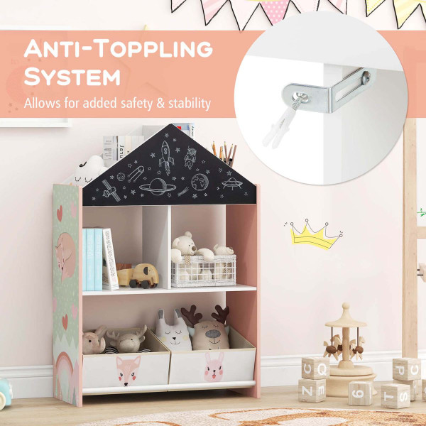 Kids Dollhouse Bookshelf with Chalkboard  and Whiteboard product image