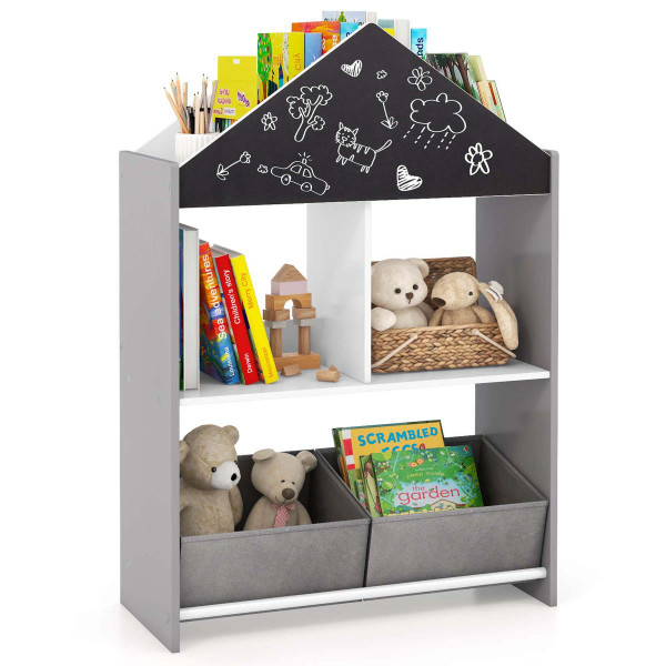 Kids Dollhouse Bookshelf with Chalkboard  and Whiteboard product image