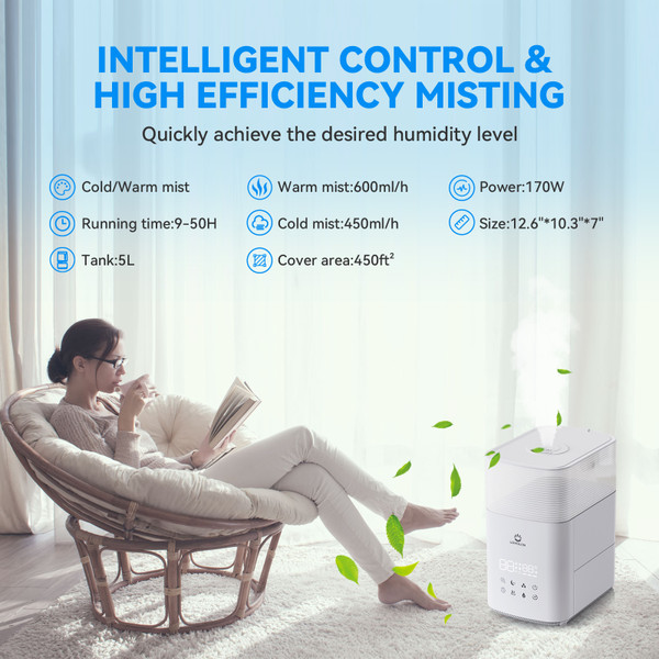 Lovolon 5L Ultrasonic Warm & Cool Mist Humidifier product image