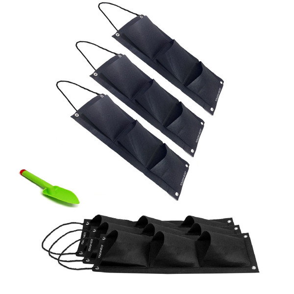 Eco-Friendly 3-Pocket Hanging Garden Planter Bag (2-, 4-, or 6-Pack) product image