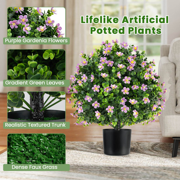 Artificial Topiary Plants with Flowers (2-Pack) product image