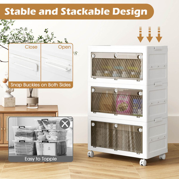 3/4-Tier Stackable Storage Bins with 33/44-Gal Collapsible Storage Boxes product image