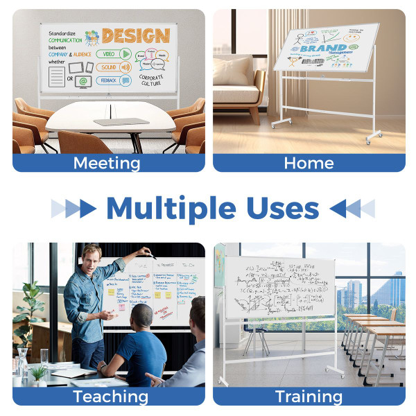 72" X 36" Double-sided Magnetic Whiteboard With Stand product image