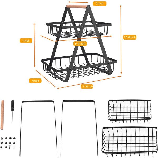 2-Tier Countertop Fruit Basket (1- or 2-Pack) product image