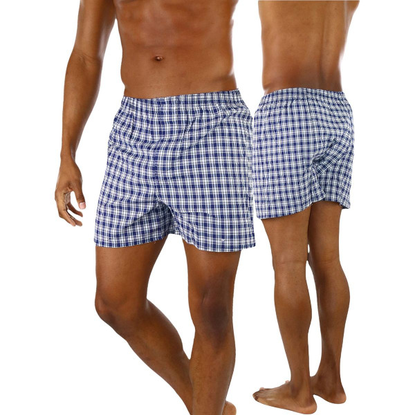 Men's Button Fly Loose Fit Tartan Plaid Boxers (3- or 6-Pack) product image