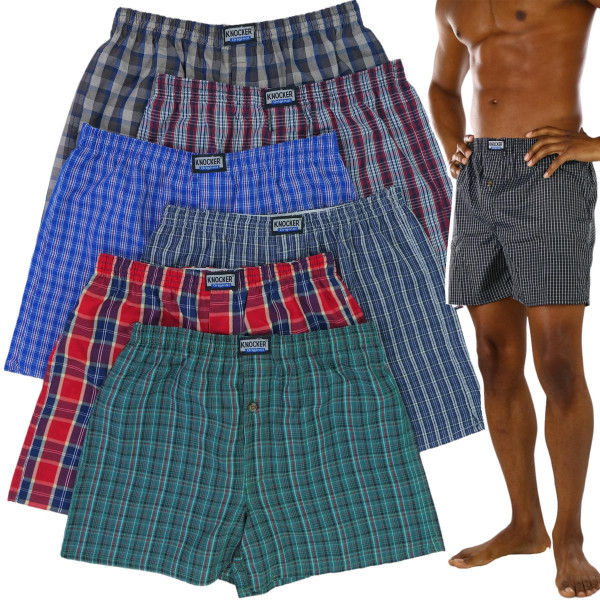 Men's Button Fly Loose Fit Tartan Plaid Boxers (3- or 6-Pack) product image