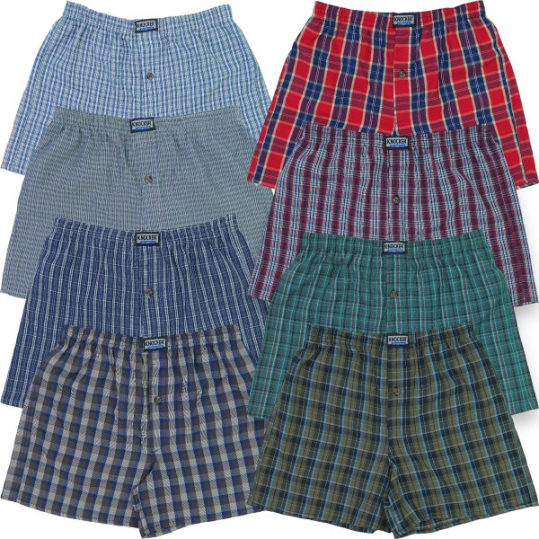 Men's Button Fly Loose Fit Tartan Plaid Boxers (3- or 6-Pack) product image